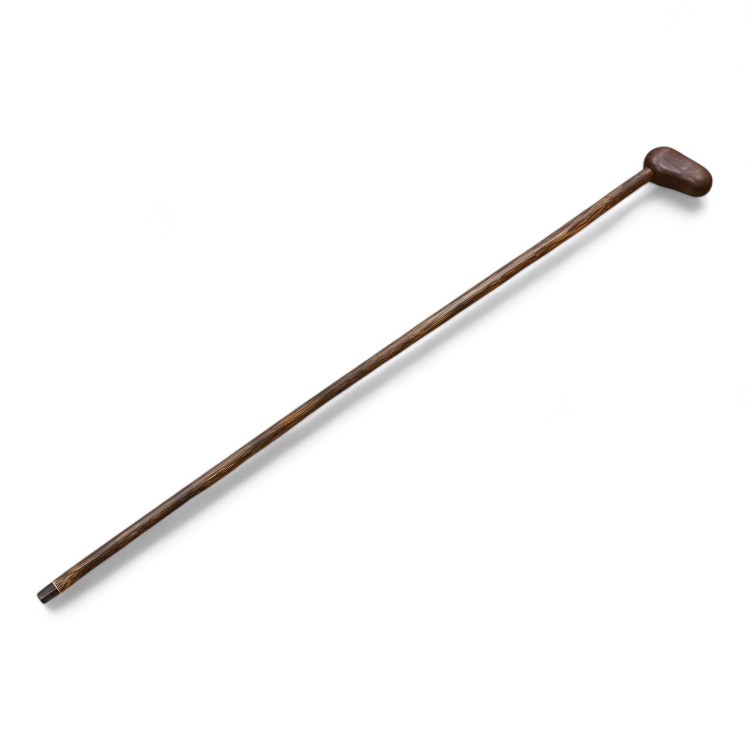 A bamboo walking stick with zitan? handle, 90cm